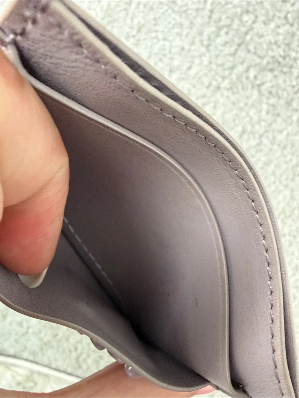 Leather Card Holder with Decorative Knot Detail - Taupe